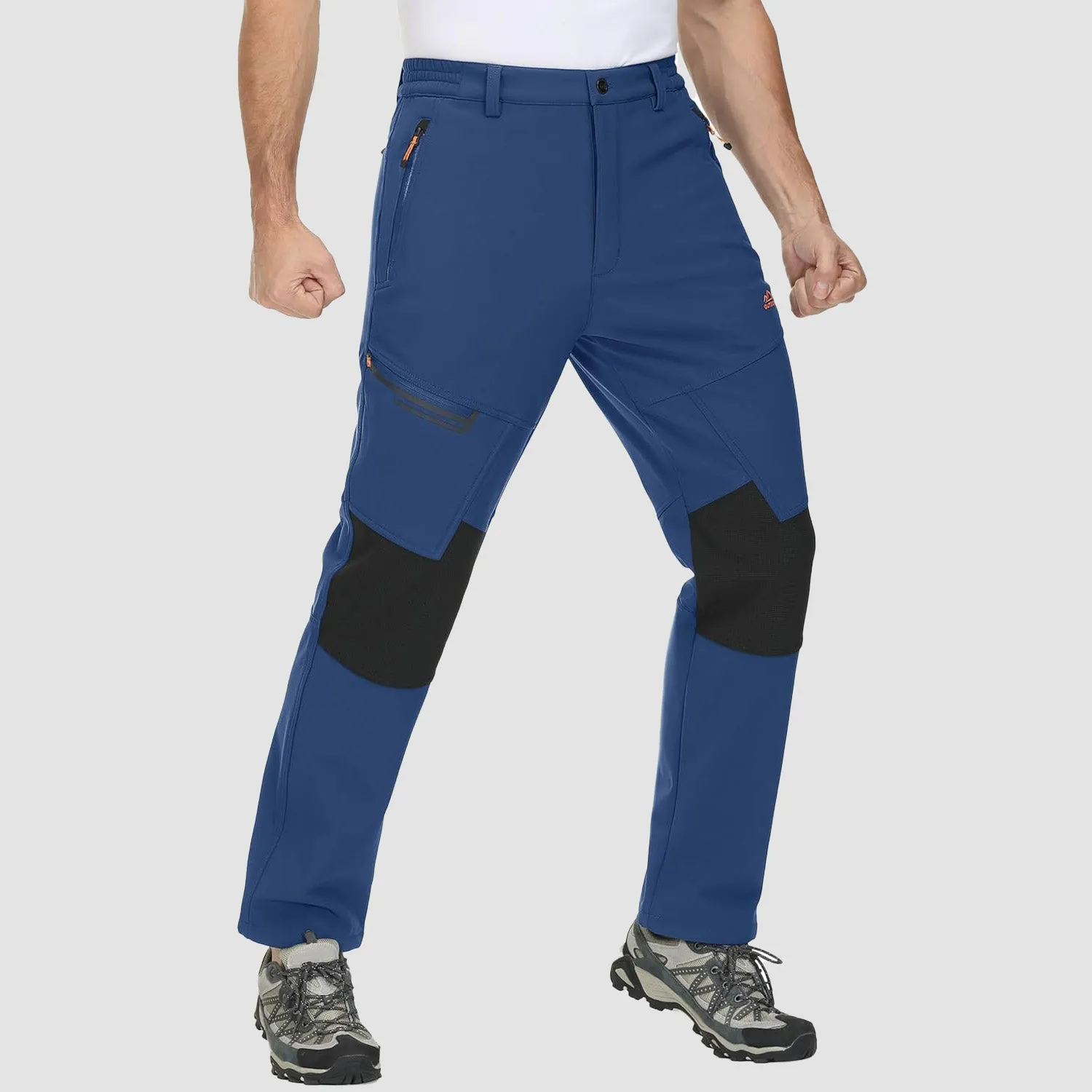 Men's Fleece-Lined Winter Ski Pants – Water-Resistant with 4 Zip Pockets