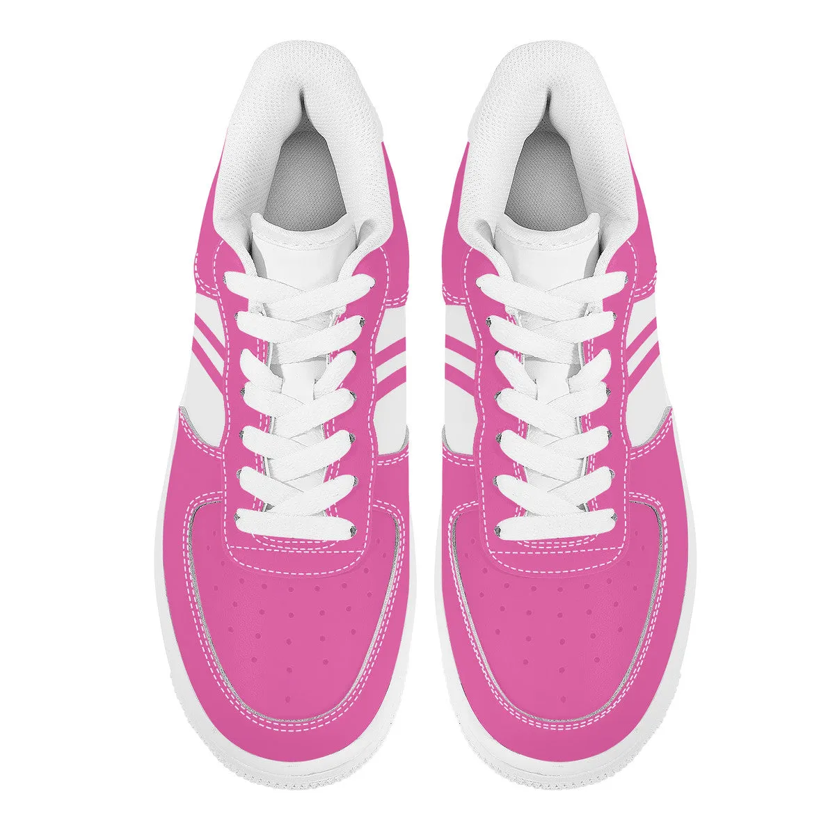 Pink & White with Football Stripe Unisex Air Force Sneakers