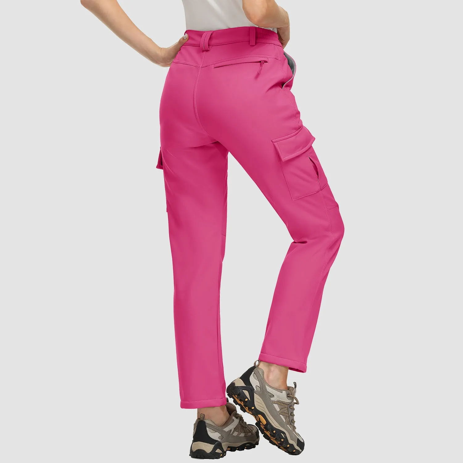 Women's Fleece Lined Softshell Pants  Water-resistant Hiking Pants